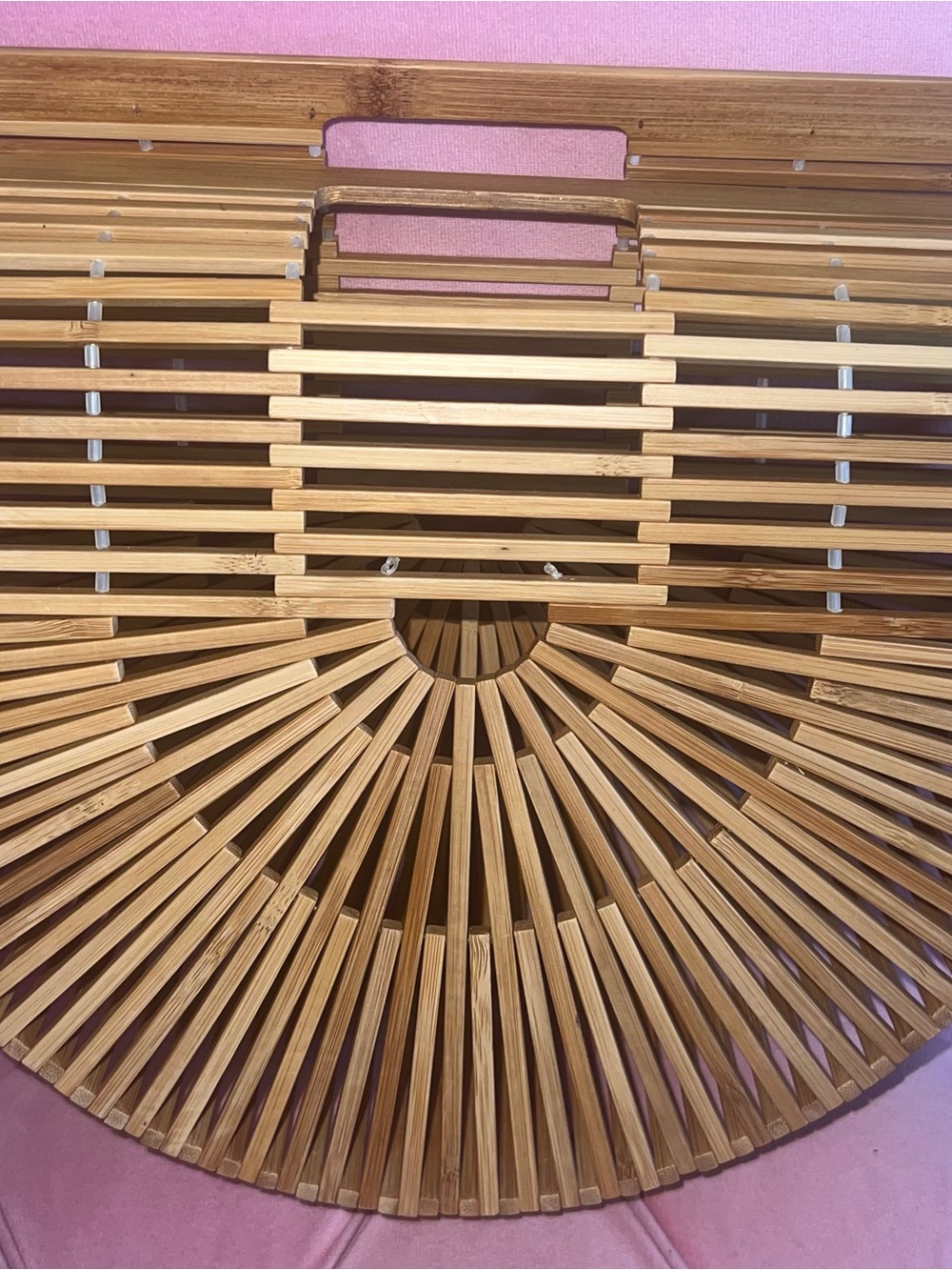 Bamboo Half-Moon Handbag - Natural Wood
